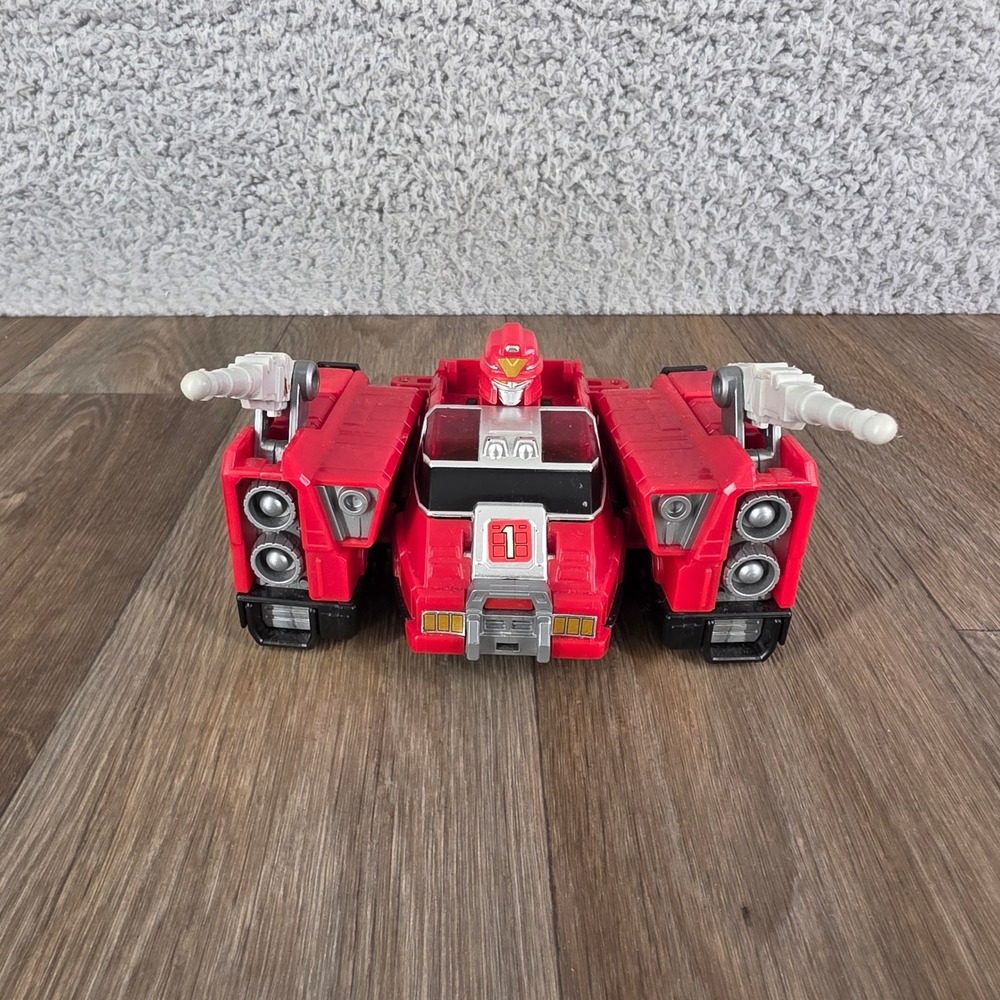 Vintage V-Fire Transforming Robot Toy Red Vehicle Tank Action Figure